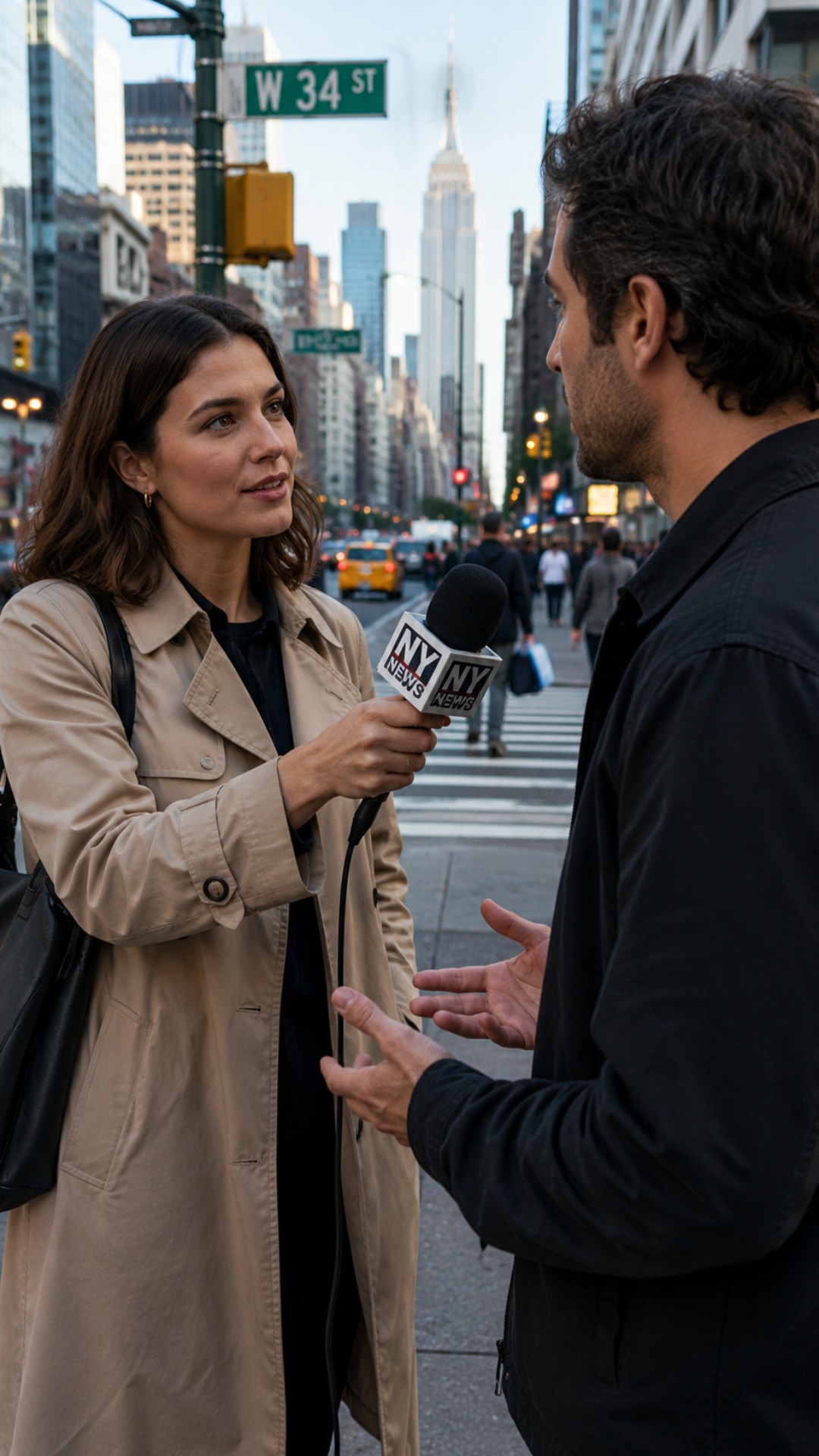 Street news UGC creator interviewing